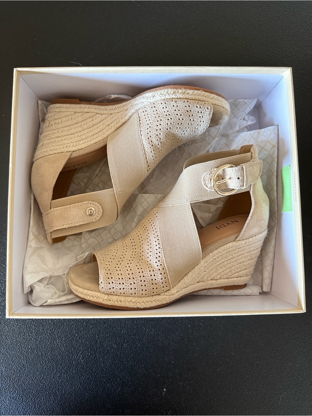 NYDJ Espadrille Wedge Peep-Toe Sandals